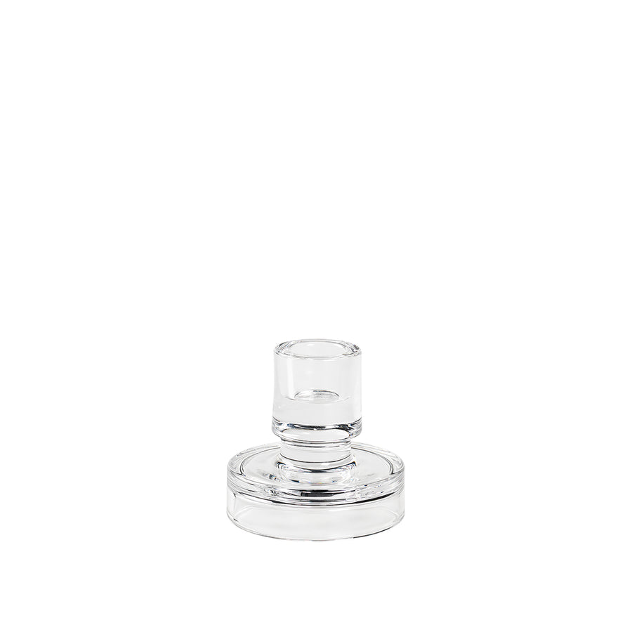 Bougeoir en verre Petra transparent (3 dimensions)