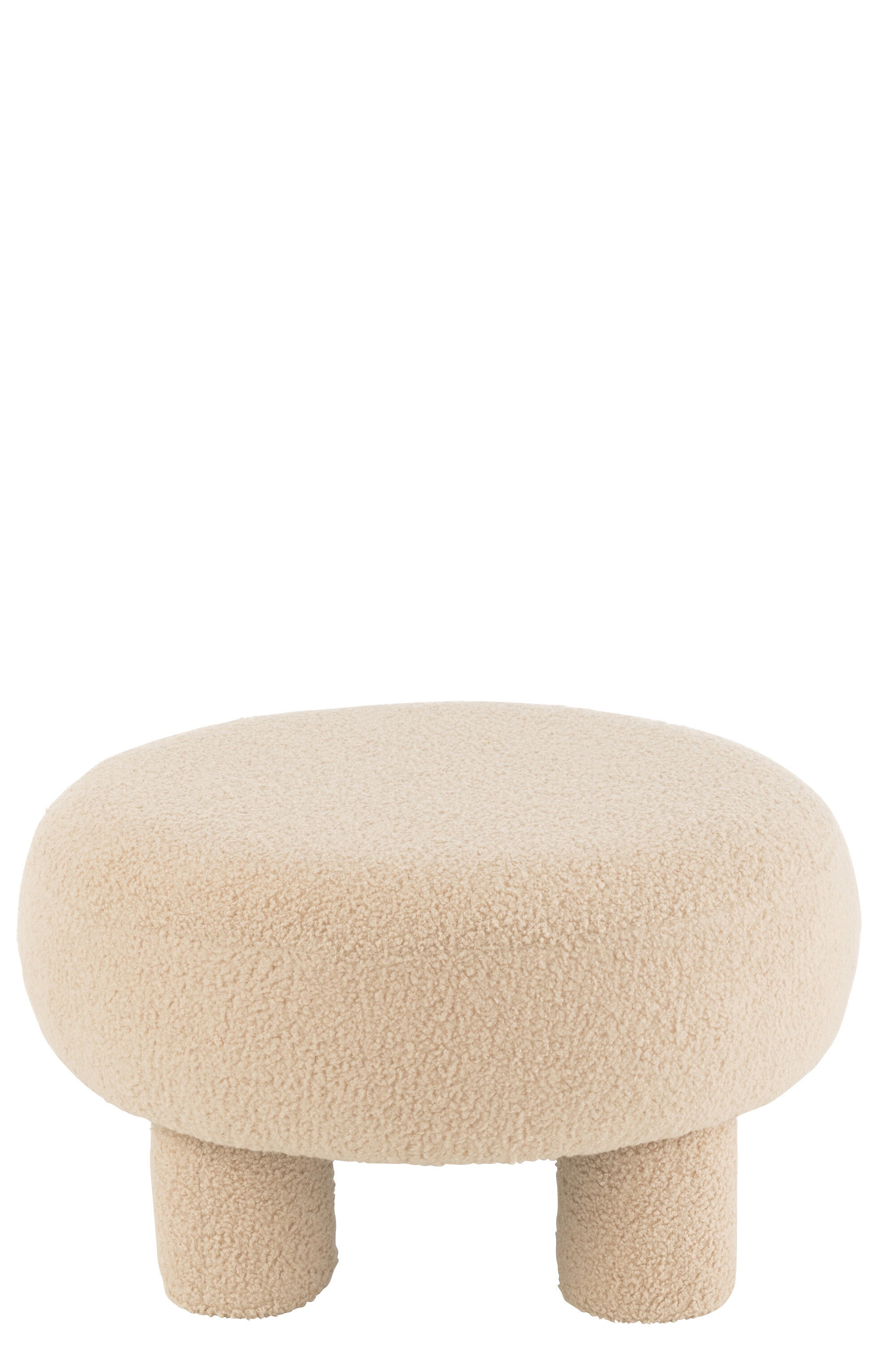 Pouf en tissu bouclé beige