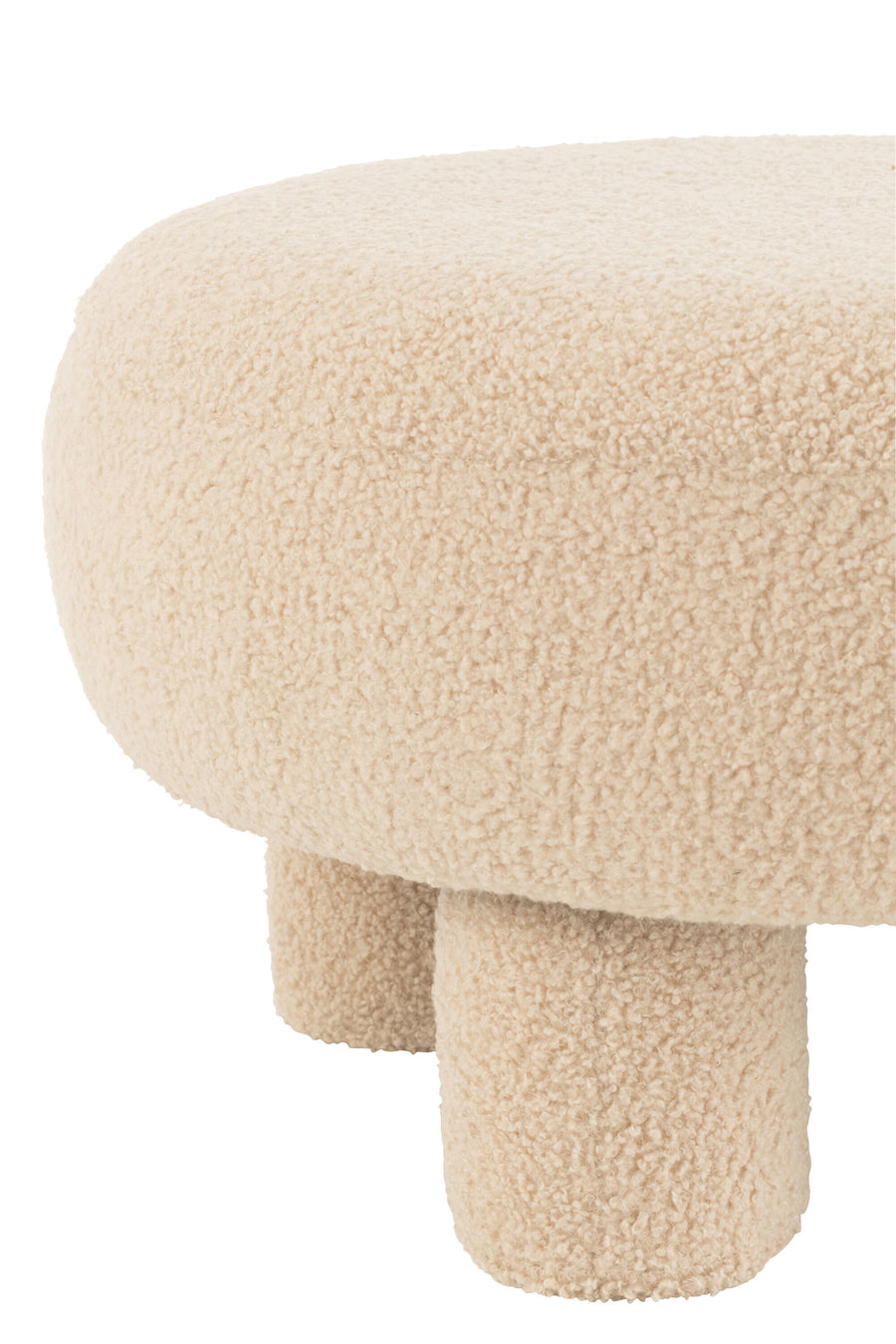 Pouf en tissu bouclé beige