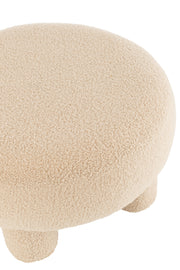 Pouf en tissu bouclé beige