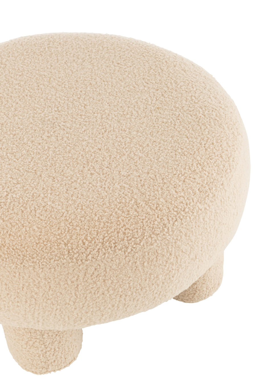 Pouf en tissu bouclé beige