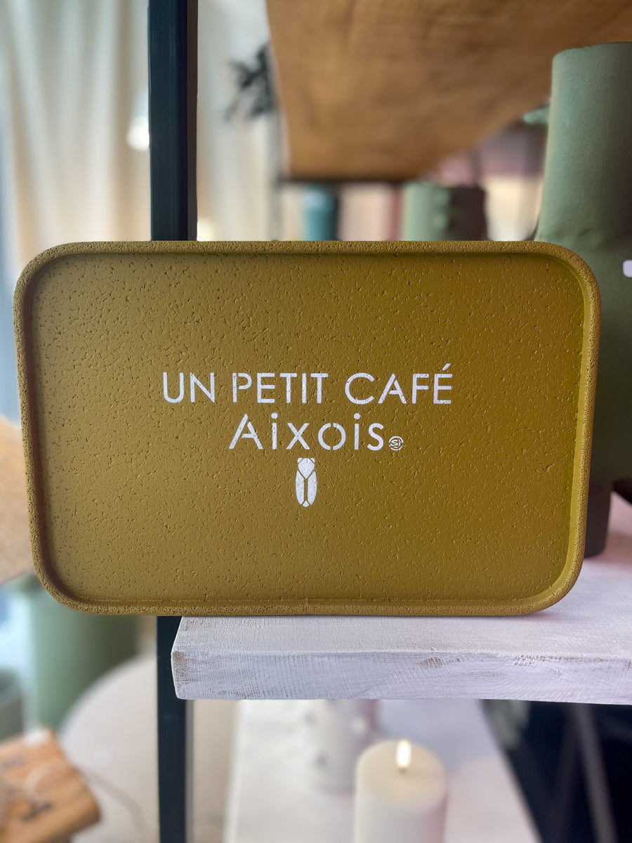 Plateau en liège "Un petit café Aixois" (plusieurs couleurs)