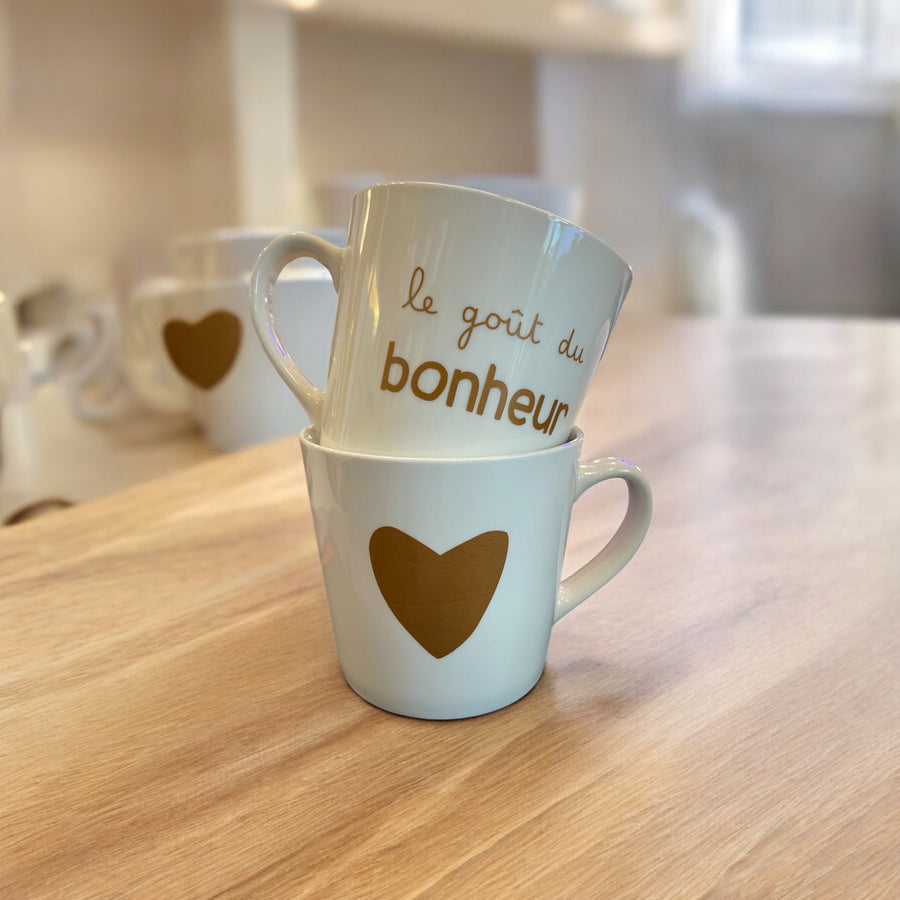 Mug "Le goût du bonheur" (deux couleurs)