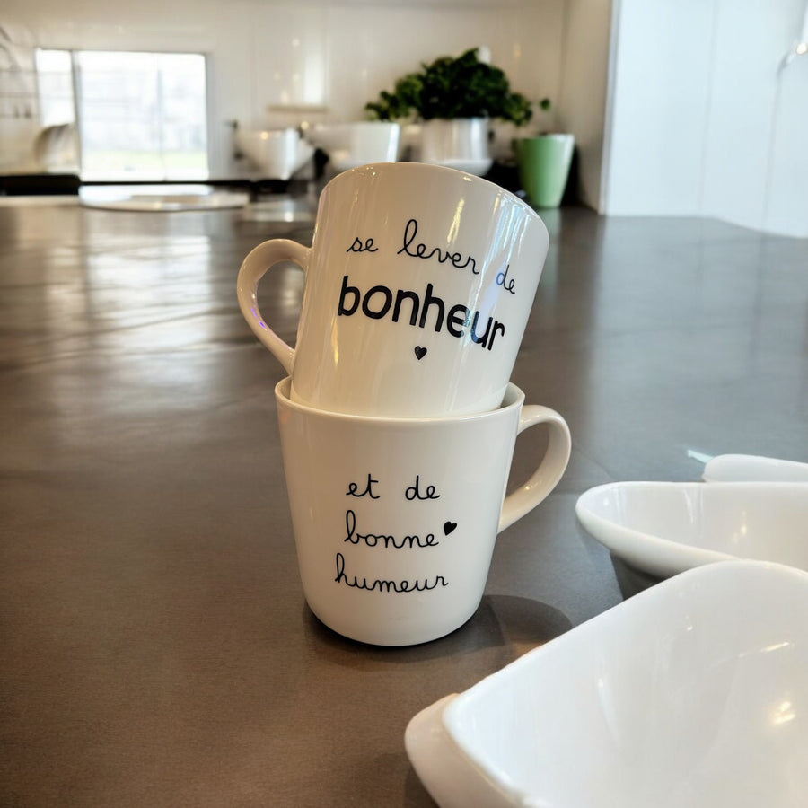 Mug "Se lever de bonheur" (deux couleurs)