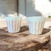 Tasses en céramique expresso - Linear Terracotta (lot de 2)