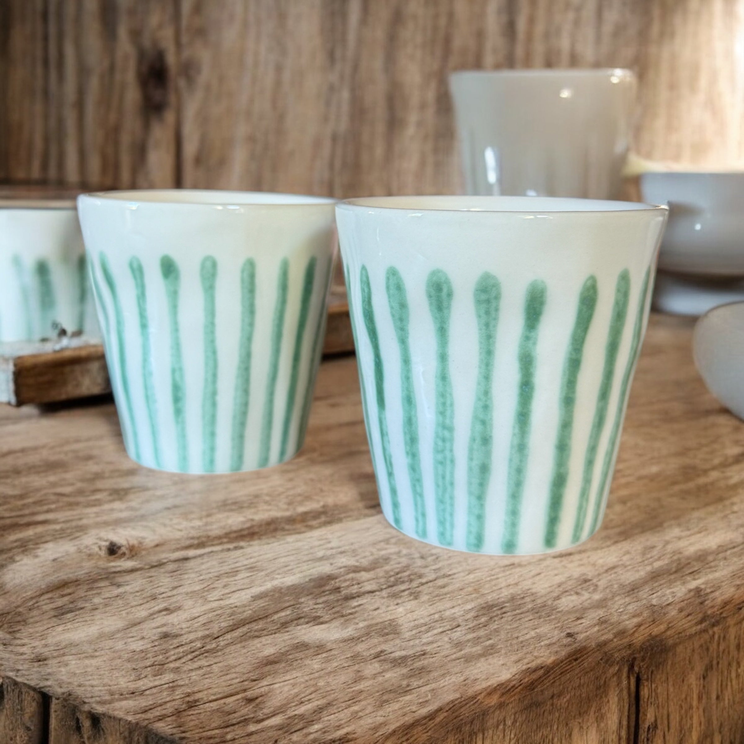 Tasses en céramique lungo - Linear Jade (lot de 2)