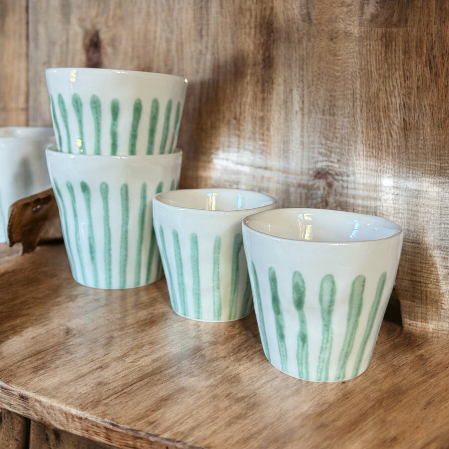 Tasses en céramique lungo - Linear Jade (lot de 2)
