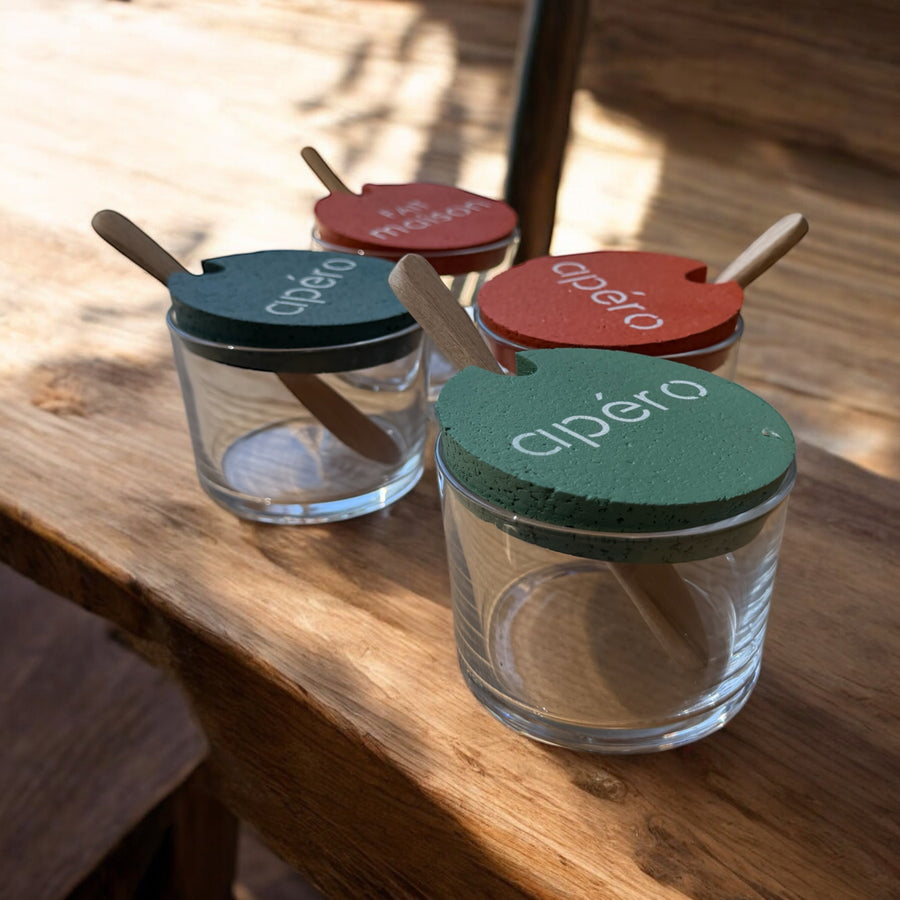 Pot en verre pour tartinable - Apéro (3 couleurs)