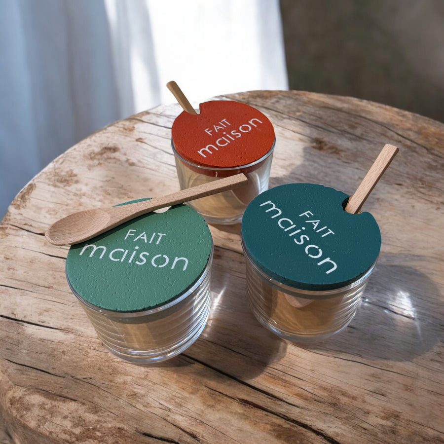 Pot en verre pour tartinables - Fait maison (3 couleurs)