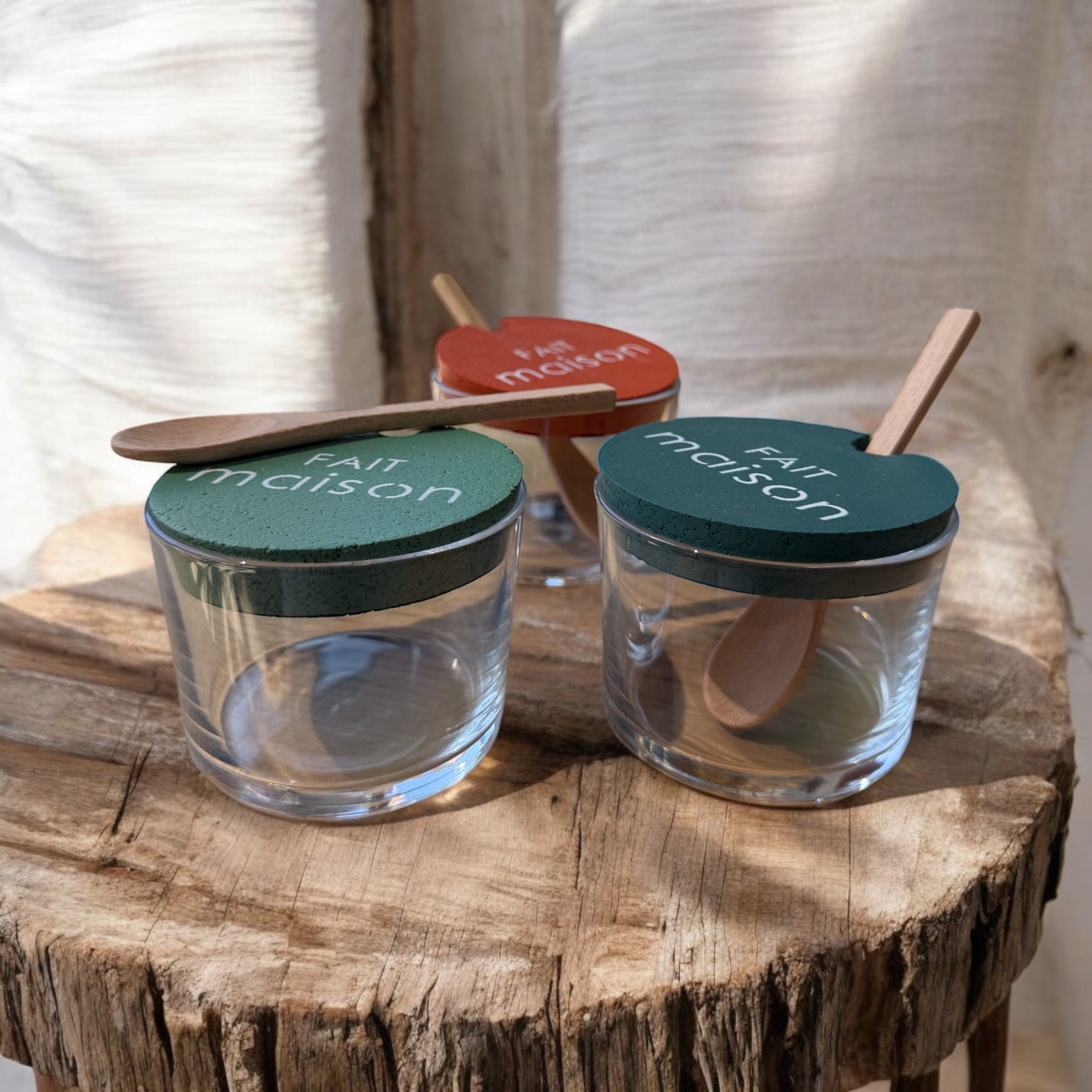 Pot en verre pour tartinables - Fait maison (3 couleurs)