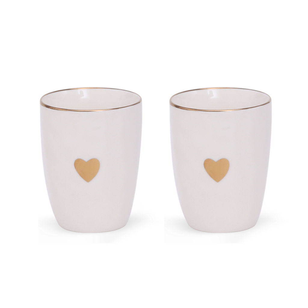Set de 2 tasses en céramique Coeurs (deux couleurs)