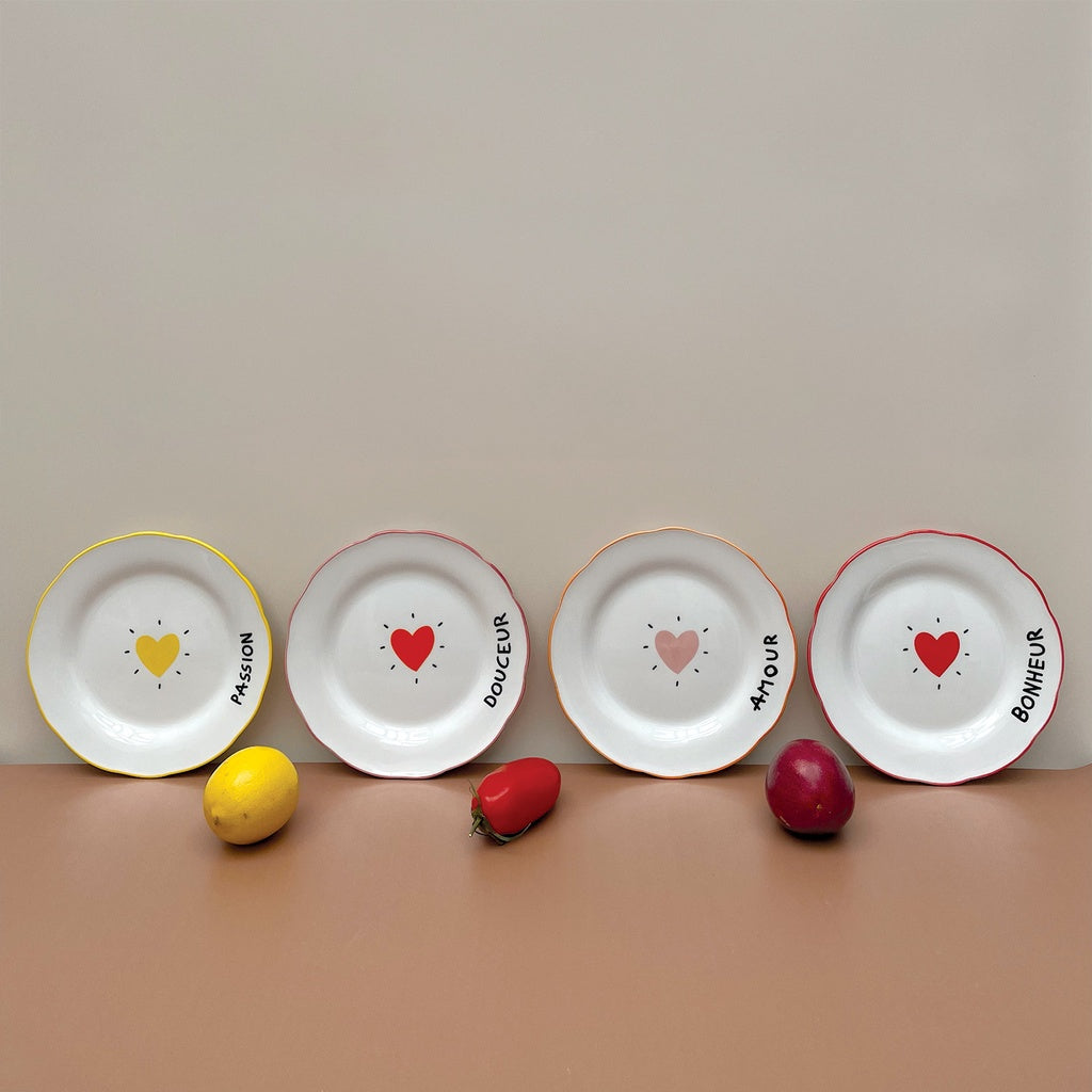 Set de 4 assiettes Amour Coeur