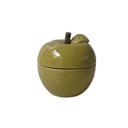 Bougie en céramique Pomme - Kaki