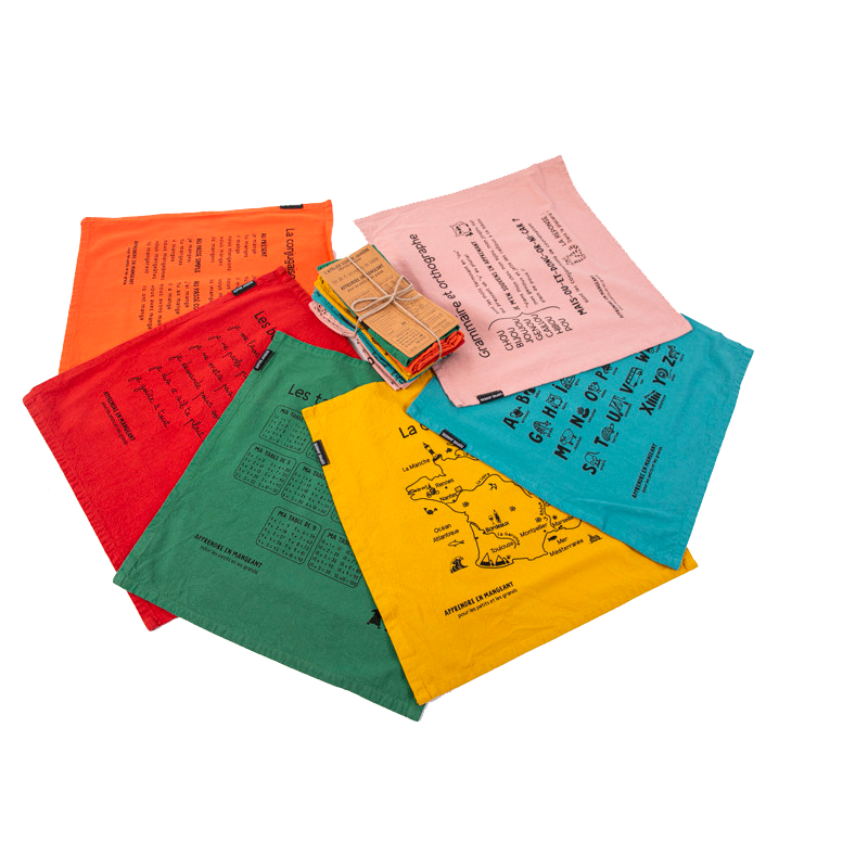 Serviettes de table "Apprendre en mangeant"